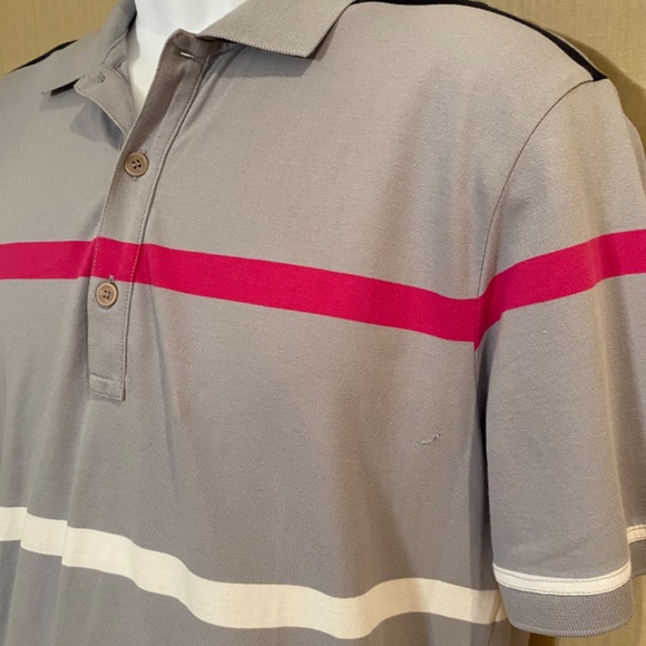 HUGO BOSS Mens Striped Polo Sz L - Picture 2 of 7